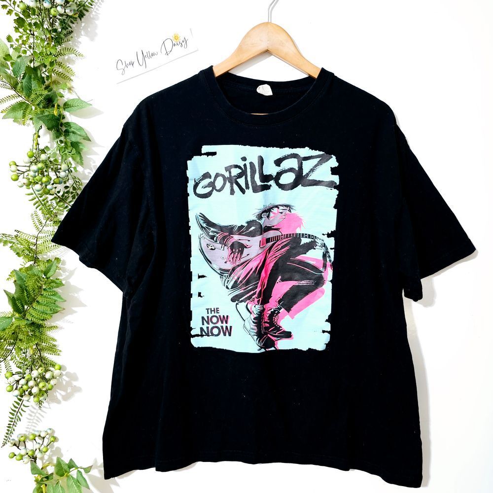 Gorillaz The Now Now Graphic T-Shirt Black XL Band Tee 2D Art Music Indie Rock